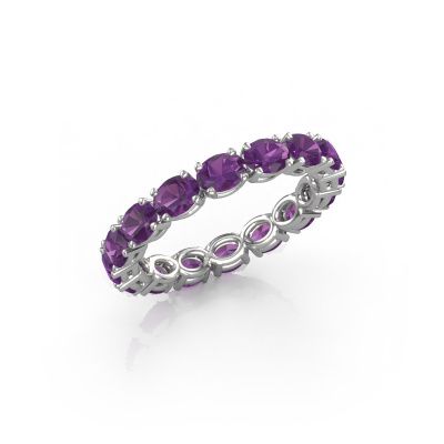 Ring Vivienne OVL 4x3 585 white gold amethyst 4x3 mm