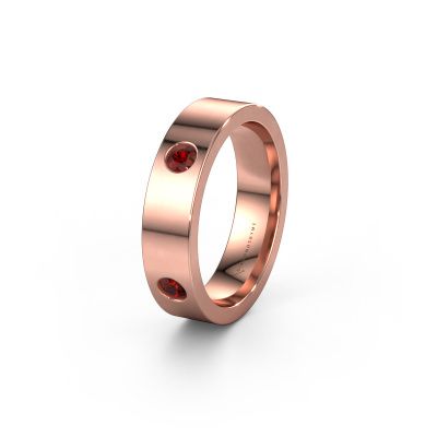 Wedding ring WH0104L15BP 585 rose gold garnet 3 mm ±0.16x0.08 in