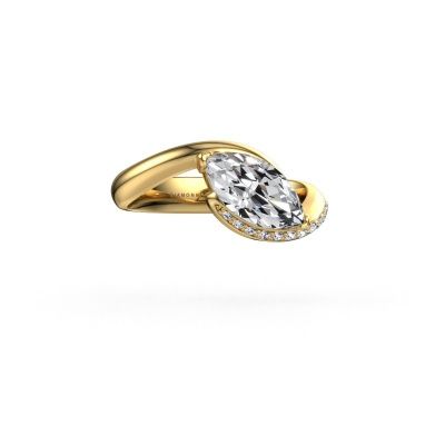 Engagement ring Aida MRQ side 585 gold diamond 2.159 crt