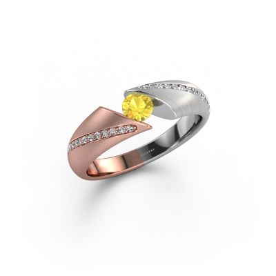 Ring Hojalien 2 585 rose gold yellow sapphire 4.2 mm