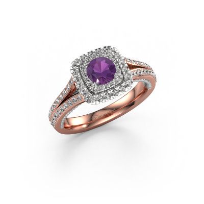 Verlobungsring Annette 585 Roségold Amethyst 5 mm