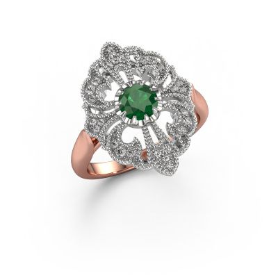 Engagement ring Naida 585 rose gold emerald 5 mm