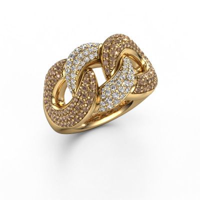 Ring Kylie 3 13mm 585 goud bruine diamant 1.217 crt