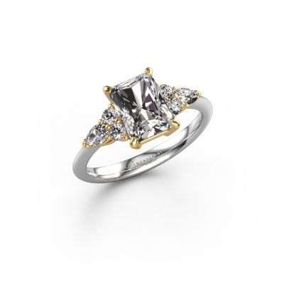 Engagement ring Melani RAD 585 white gold custom diamond 8x6 mm