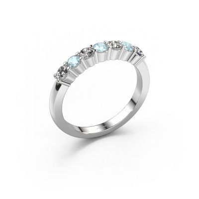 Ring Yasmin 7 950 platinum aquamarine 2.7 mm