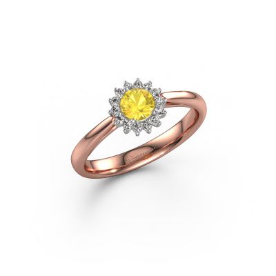 Verlobungsring Tilly RND 1 585 Roségold Gelb Saphir 4.2 mm