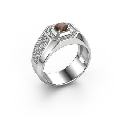 Men's ring Pavan 950 platinum smokey quartz 5 mm