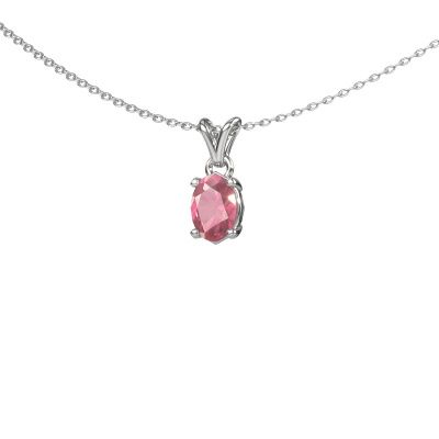 Pendant Lucy 1 950 platinum tourmaline pink 7x5 mm