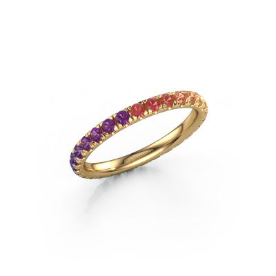 Stackable ring Jackie 2.0 585 gold Rainbow sapphire 1 2 mm