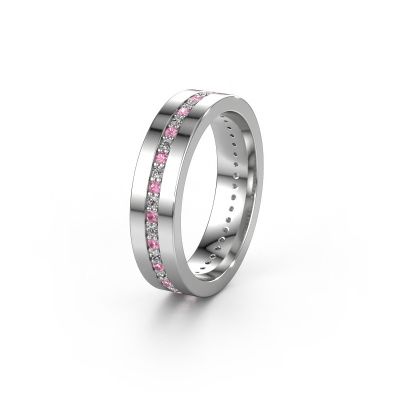 Wedding ring WH0103L15BP 950 platinum pink sapphire 1.3 mm ±0.20x0.08 in