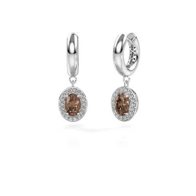 Drop earrings Annett 950 platinum brown diamond 1.67 crt