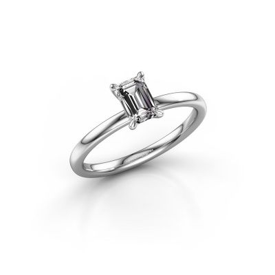Bague de fiançailles Crystal EME 1 950 platine diamant synthétique 0.70 crt
