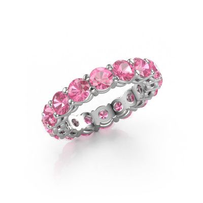 Stackable ring Michelle full 4.2 585 white gold pink sapphire 4.2 mm