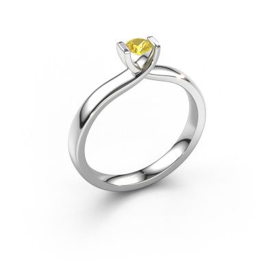 Bague Noor 585 or blanc saphir jaune 3.7 mm