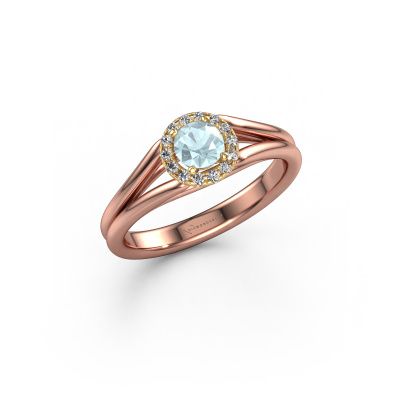 Engagement ring Verla rnd 1 585 rose gold aquamarine 4.7 mm