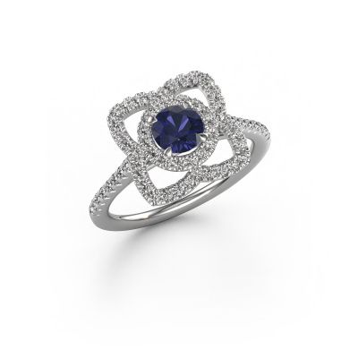 Engagement ring Cleopatra 585 white gold sapphire 5 mm