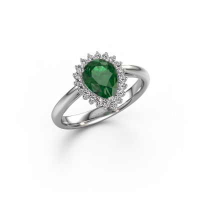 Engagement ring Tilly per 1 585 white gold emerald 8x6 mm