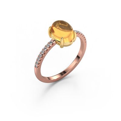 Ring Becky 585 Roségold Citrin 7x5 mm