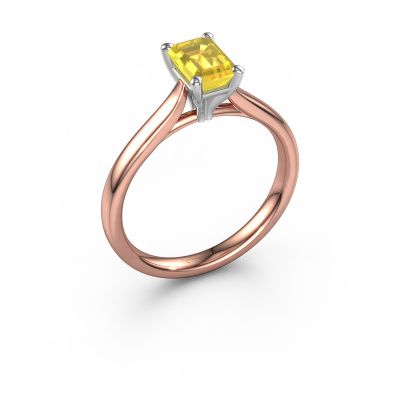 Verlobungsring Mignon eme 1 585 Roségold Gelb Saphir 6.5x4.5 mm