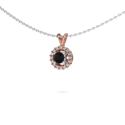 Anhänger Tennille 585 Roségold Schwarz Diamant 0.42 crt