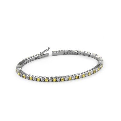 Tennis bracelet Karin 2.4 mm 585 white gold yellow sapphire 2.4 mm