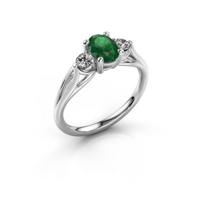 Engagement ring Amie OVL 950 platinum emerald 7x5 mm