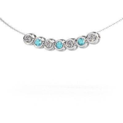 Kette Kim 7 950 Platin Blau Topas 3.4 mm