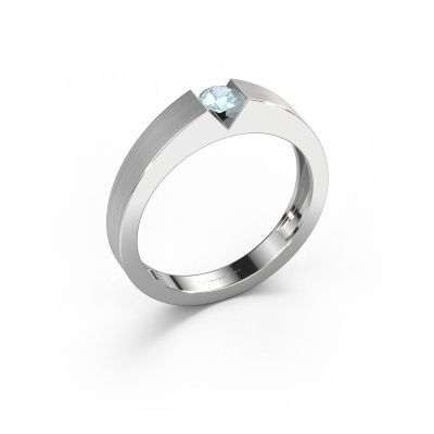 Engagement ring Lizzy 1 585 white gold aquamarine 3.7 mm