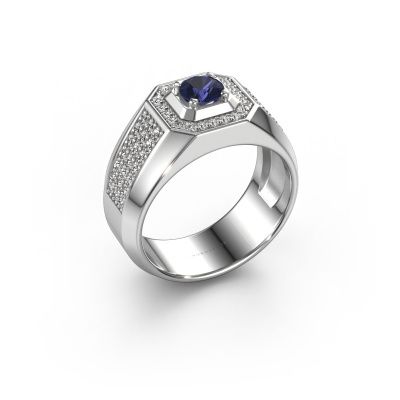Men's ring Pavan 585 white gold sapphire 5 mm