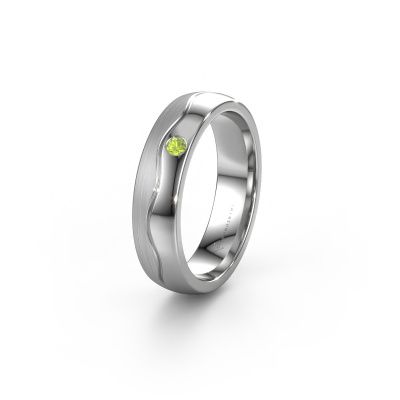 Wedding ring WH0701L25APM 950 platinum peridot ±0.20x0.07 in