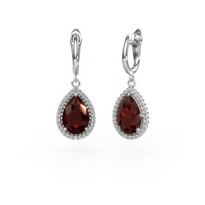 Pendants d'oreilles Tilly per 3 950 platine grenat 12x8 mm