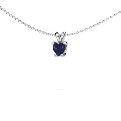 Pendant Sam Heart 585 white gold sapphire 5 mm