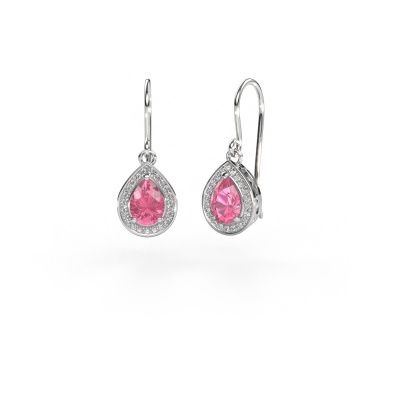 Drop earrings Beverlee 1 950 platinum pink sapphire 7x5 mm