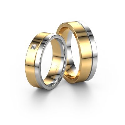 Eheringe set WH0301LM16APSQ ±6x1.7 mm 14 Karat Gold Diamant 0.05 crt