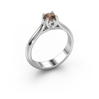 Engagement ring Nisa 950 platinum brown diamond 0.30 crt