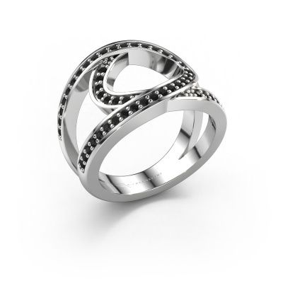 Ring Louise 950 platinum black diamond 0.53 crt