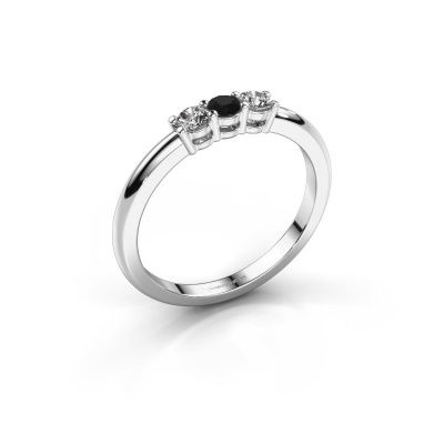 Ring Michelle 3 950 platina zwarte diamant 0.32 crt