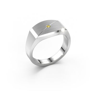 Men's ring Joe 5 585 white gold yellow sapphire 2 mm