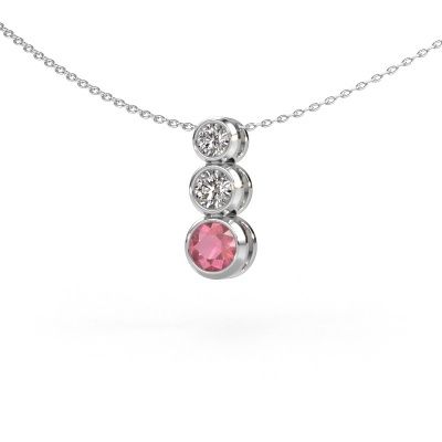 Pendant Linda 950 platinum tourmaline pink 5 mm