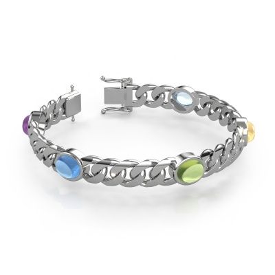 Link link bracelet Corinne 5 10mm 585 white gold