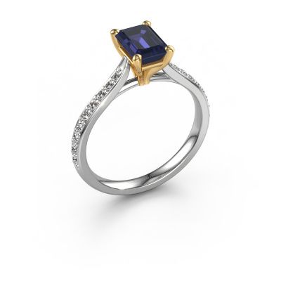 Engagement ring Mignon EME 2 585 white gold sapphire 7x5 mm