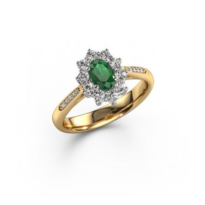 Engagement ring Leesa 2 585 gold emerald 6x4 mm