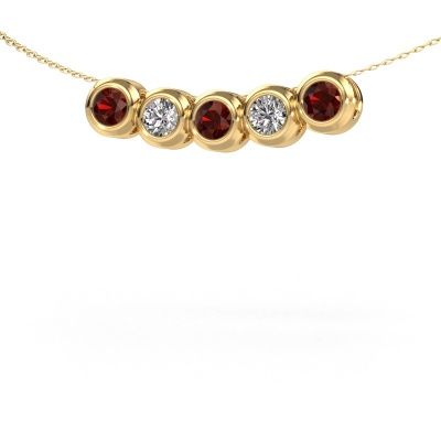 Necklace Kim 5 585 gold garnet 4 mm