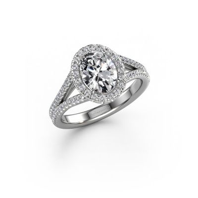 Engagement ring Verla ovl 2 950 platinum lab grown diamond 1.49 crt