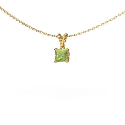 Pendant Sam SQR 585 gold peridot 4.5 mm