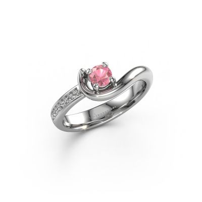 Engagement ring Ceylin 585 white gold tourmaline pink 4 mm