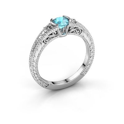 Engagement ring Anamaria 925 silver blue topaz 5 mm