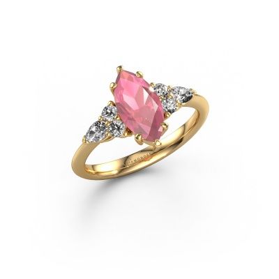 Engagement ring Melani MRQ 585 gold tourmaline pink 11x5.5 mm