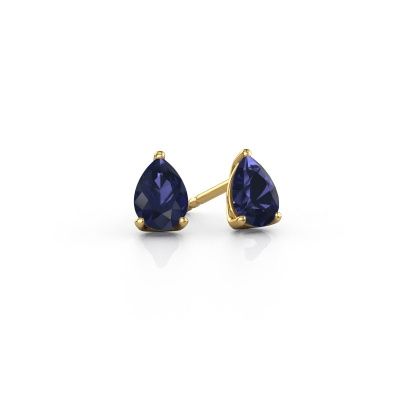Clous d'oreilles Sam PER 585 or jaune saphir 7x5 mm