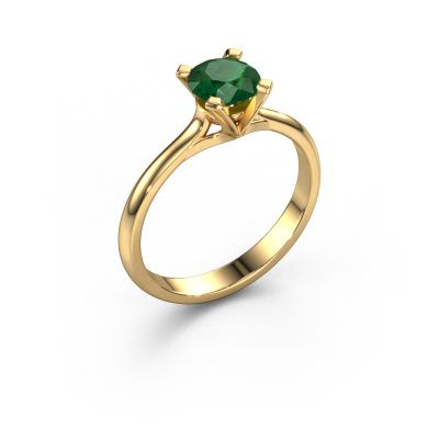 Verlovingsring Isa 1 585 goud smaragd 5.7 mm
